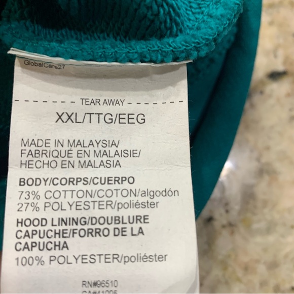 Under Armour Project Rock Sleeveless Full-Zip Hoodie in Coastal Teal (Green) XXL - Picture 10 of 13